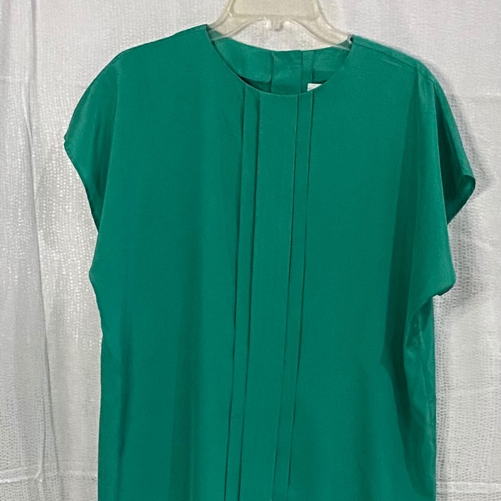 Composition, short sleeve, seafoam blouse. Size 16